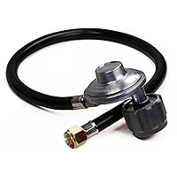 DOZYANT Vertical 2 Feet Propane Regulator and Hose Universal Grill Regulator Replacement Parts, QCC1 Hose and Regulator for Most LP Gas Grill, Heater and Fire Pit Table,3/8