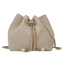 ARhar Handbags & Shoulder Bags Women'S Bag Summer Corduroy Drawstring Shoulder Bags Bucket Bag Personalized Simple Crossbody Bag