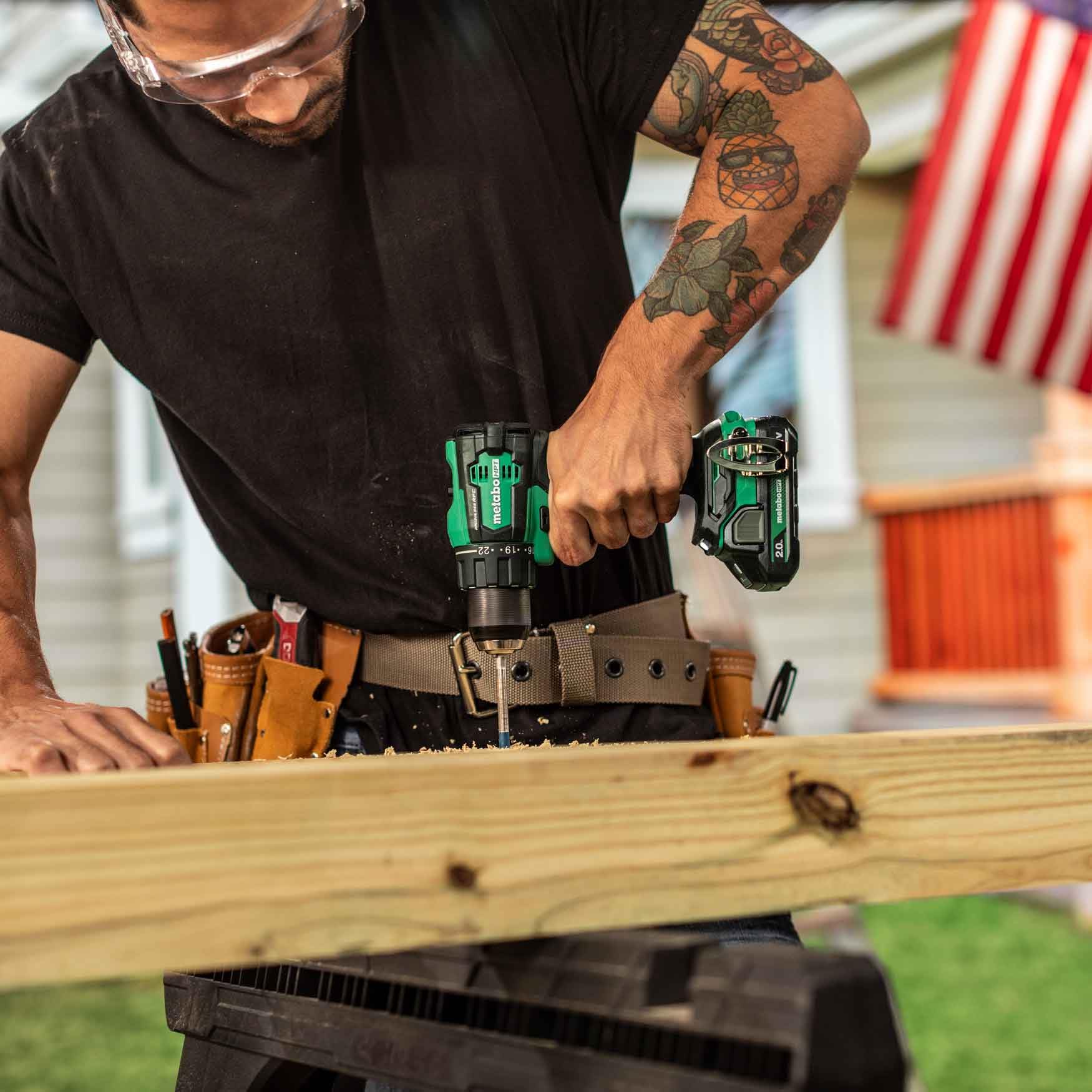 Metabo HPT 18V MultiVolt™ Cordless Driver Drill Kit | 620 in-lbs of Torque | Compact | Reactive Force Control | 22 + 1 Clutch Settings | LED Light | Belt Hook | Lifetime Tool Warranty | DS18DEX
