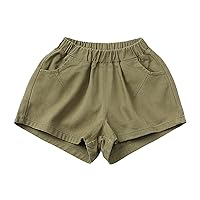 Toddler Kids Baby Boys Girls Jogger Shorts Summer Cotton Casual Solid Shorts Active with Pockets Toddler Boys Shorts