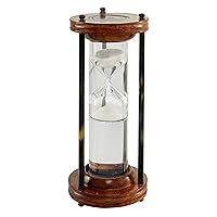 Deco 79 Mango Wood Timer with Water Tube, 3