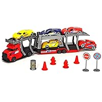 DICKIE TOYS Transporter Set with 5 Die-Cast Cars, Multicolor