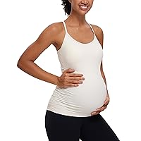CRZ YOGA Butterluxe Y Back Maternity Tank Top for Women Ruched Pregnancy Basic Tops Sleeveless Athletic Yoga Shirts Camisole