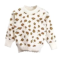 Sweaters for Girls Medium Baby Girls Cute Cartoon Floral Sweater Pullover Blouse Tops Outfits Girls Sweaters for