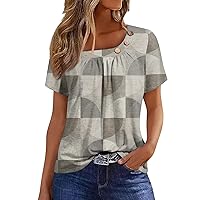 Ladies Tops and Blouses Ladies Tops and Blouses Woman Summer Tops Summer Fashion for Women 2024 Trendy Trendy Shirts for Women 2024 31-Gray 3X-Large