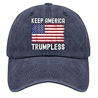 Keep America Trumpless Hats for Men Trucket Retro Trucker Womens Black Funny Hats Gift Hat Slogan Hat American Hat