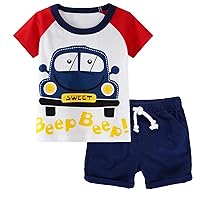HOMAGIC2WE Toddler Boys Shorts Set Kids Summer Short Sleeve T Shirt And Shorts 2 Pieces Set