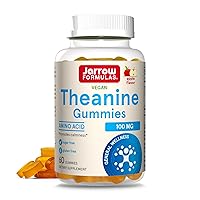 Jarrow Formulas Theanine 100 mg Gummies, Dietary Supplement That Promotes Calmness, 60 Apple-Flavored Gummies, 60 Day Supply