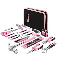 Pink Tool Set 110 Piece Household Tool Kit,Ladies Portable Tool Set with Easy Carrying Pouch, Perfect for DIY Projects, Home Maintenance