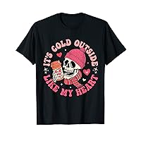 Groovy Cold Like My Heart Valentines Day Skull Coffee Women T-Shirt