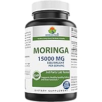 Brieofood Moringa Oleifera - 15000 mg Equivalent per Serving - 180 Capsules - Non-GMO and Gluten Free Supplement - Moringa Leaf Green Superfood