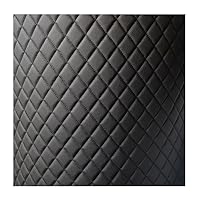Quilted Faux Leather Vinyl PVC Leather Fabric Waterproof Faux Leather Fabric Quilted Leather Diamond Stitch Padded Cushion Linen Wadding Backing Upholstery (Size : 1.6x1m/5.25x3.28ft) (Color : Black