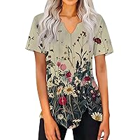 Womens Tshirts Trendy Dressy Tops Business Casual Tee Shirts Fashion Vacation Blouses Y2k Spring Outfits 2024 Greens
