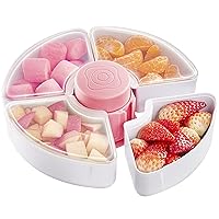HEETA Baby Food Storage Container, Snack Box for Kids with 4 Removable Compartment and Lids, Reusable Snack Containers, Food Grade PP Material, BPA & PVC Free (Pink)