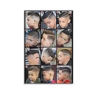 Modern Barbershop Salons Haircuts for Men Graphic Poster Laminated Haircuts for Men Posters Canvas Painting Posters And Prints Wall Art Pictures for Living Room Bedroom Decor 20x30inch(50x75cm) Unfra