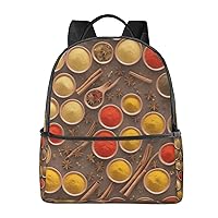 Seasoning Printed Pattern Backpack Fashion Printed Backpack Lightweight Canvas Backpack Travel Daypack