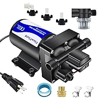 Water Pressure Booster Diaphragm Pump 110V AC for House,70PSI 5GPM Water Transfer Pump with Plug,On Demand 4-Chamber Self-Priming Water Pump with Filter for Bathroom Kitchen Irrigation Spray