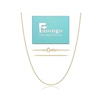 Solid 18K Gold Over 925 Sterling Silver Chain Necklace for Women Girls, 1.2mm Cable Chain Dainty & Thin & Sturdy Women's Chain Necklace 14/16/18/20/22/24inch