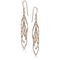 Amazon Essentials Sterling Silver Linear Swirl French Wire Earrings (previously Amazon Collection)