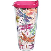 Tervis Dragonfly Mandala Made in USA Double Walled Insulated Tumbler Travel Cup Keeps Drinks Cold & Hot, 24oz, Classic