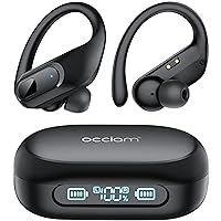 Wireless Earbuds Bluetooth Headphones 96hrs Playback Sport Ear Buds Earphones Over Ear Deep Bass with Earhooks Microphone for Working Out Running Gym TV Listening (Black)