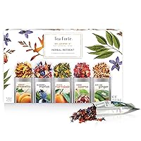 Single Steeps Loose Leaf Tea Sampler, Assorted Variety Tea Box, 15 Single Serve Pouches (Herbal Retreat)
