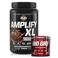 PMD Sports Amplify XL Premium Whey Protein Double Chocolate Explosion (24 Servings) & iSatori Bio-GRO Unflavored (60 Servings)