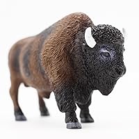 Gemini&Genius North American Bison Figurine Animal Toy, Bull Action Figure, Wildlife Play Toy for Kids, Hand Painted, Realistic and Durable Toys for Children Boys and Girls Gift