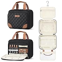 Travel Toiletry Bag for Women with Hanging Hook, Extra Large Travel Makeup Bag Organizer with Detachable Clear Bag, Suitable for Full-Sized Toiletries