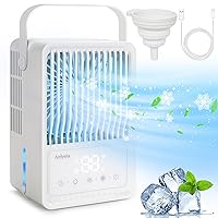 Portable Air Conditioners,Airlysita Evaporative Air Cooler with LCD Screen, 3 Fan Speed&2 Spray,7 RGB Lights,USB Powered,1-8H Timer, Personal Air Conditioners,Portable Air Conditioners for Home Office
