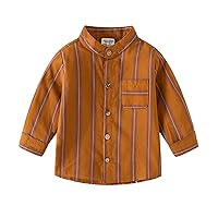 Small Boys Shirt Kids Toddler Flannel Stripe Shirt Jacket Long Sleeve Lapel Button Down Shacket Boys Shirt with