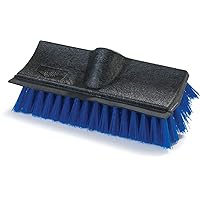 SPARTA Flo-Pac Dual Floor Scrub Brush Sweep Floor Brush with Rubber Squeegee for Sidewalk, Garage, Driveway, Patio, Bathroom Cleaning, 10 Inches, Blue, (Pack of 12)