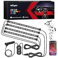 Nilight Car Interior Lights with APP Control 16 Million RGB Colors Strip Lights with Music Sync Mode and Multiple Scene Options for Cars Trucks SUVs, 2 Years Warranty
