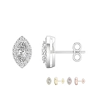 10K Gold 1/3ct TDW Marquise Shaped Diamond Stud Earrings (I-J,I2)