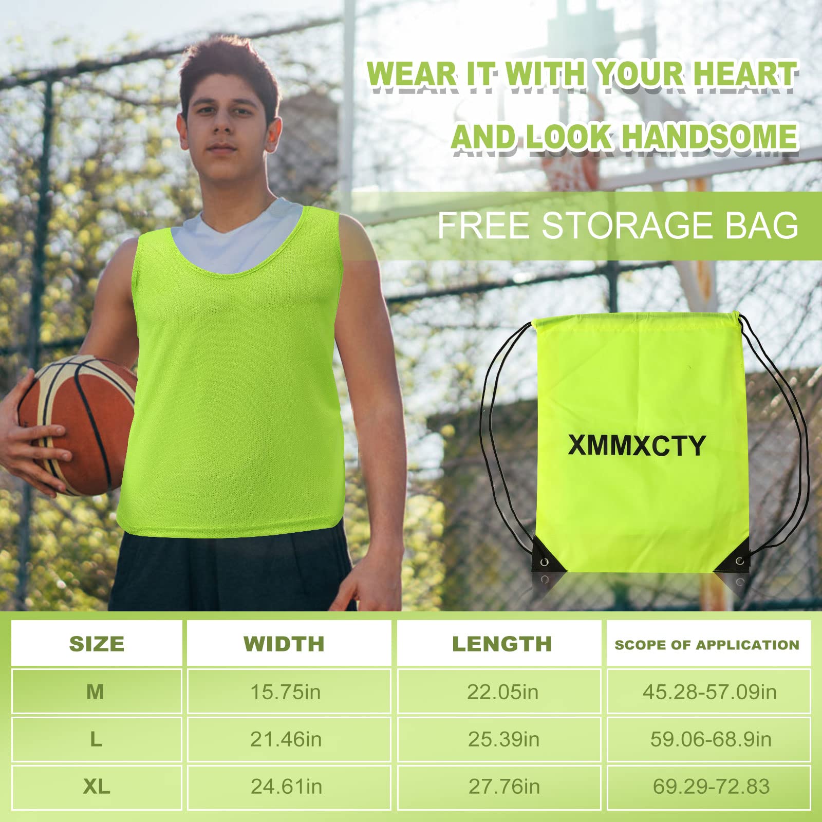 XMMXCTY Numbered Vest (12 Pieces)/Sport Pinnies/Mesh Scrimmage Jersey for Children Youth Sports Basketball, Soccer, Baseball