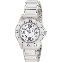 Charles-Hubert, Paris Women's 6755-W Premium Collection White Ceramic and Stainless Steel Watch