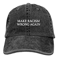 Unisex Make Racism Wrong Again Vintage Jeans Adjustable Baseball Cap Cotton Denim Dad Hat