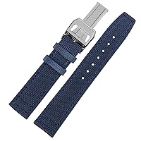 For IWC Pilot Spitfire Timezone TopGun Strap Green Black Belts Wristwatch Straps 20mm 21mm 22mm Nylon Canvas Fabric Watch Band (Color : 10mm Gold Clasp, Size : 20mm)