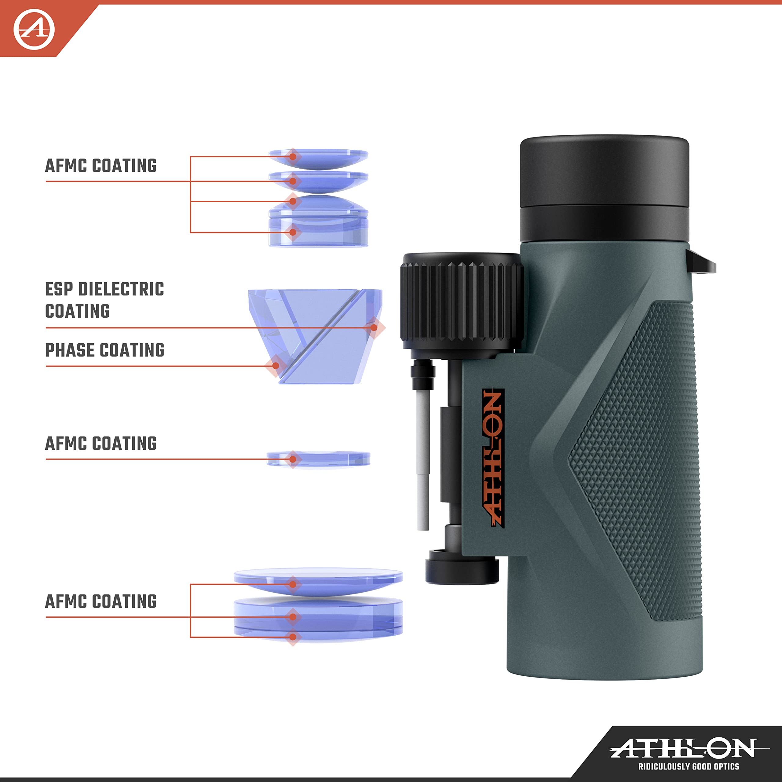 Athlon Optics Midas Binoculars for Adults and Kids, Waterproof, Durable Binoculars for Bird Watching