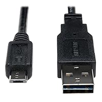 TRIPP LITE 6-Feet USB 2.0 Hi-Speed Universal Reversible Cable 24AWG A to 5Pin Micro B (UR050-006-24G)