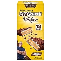 FIT CRUNCH Wafer Protein Bar, 18 Bars Chocolate Peanut Butter