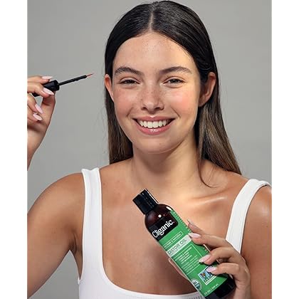 Cliganic USDA Organic Castor Oil, 100% Pure (16oz with Eyelash Kit) - For Eyelashes, Eyebrows, Hair & Skin | Bulk, Natural Cold Pressed Unrefined Hexane-Free | DIY Carrier Oil