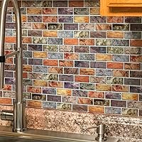 10-Piece Peel & Stick Kitchen/Bathroom Backsplash Tiles, 12