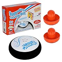 Air Hockey Hover Puck,Mini Electric Floating Hockey,Air Hockey Pushers and Pucks Set with 2 Red Air Hockey Pushers,Plastic Floating Air Hockey Table for Kids Adult