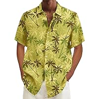 Novelty Pattern Hawaiian Shirts for Men Printed Short Sleeve Button Down T-Shirts Floral Tropical Holiday Casual Cuban Shirts