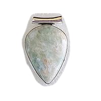 Aquamarine Pendant, Silver Plated Brass Pendant, Handmade Pendant, Gift Jewelry, Women Jewellry, Fashion Jewellry, BRS-12355
