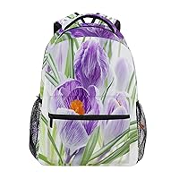 ALAZA Close Up of Crocus Flowers Unisex Schoolbag Travel Laptop Bags Casual Daypack Book Bag