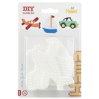 Blister Pack of 3 Plates Car, Boat, Plane - Iron on Beads Size midi - Creative Activities 4576 White