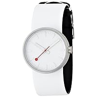 Mondaine - Evo Special A658.30306.16SBA Womens Watch 35mm - Official Swiss Railways Wrist Watch White Leather Strap 30m Waterproof Red Second Hand - Mens Watches - Made in Switzerland