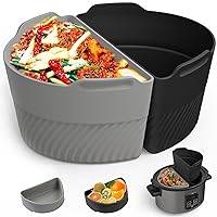 Slow Cooker Liners，Cook Two Things at Once and Easy Clean，Crock Pot Divider，Suitable for 6-8QT Crock，Silicone Crock Pot Liners Oval (2)